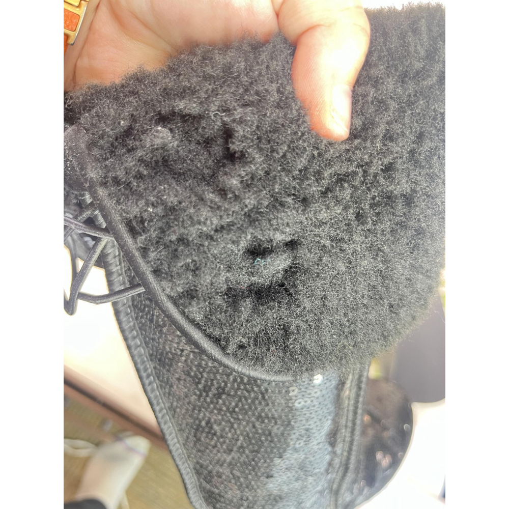 UGG Black Tall Over Knee High Sequin Shearling Button‎ Boots Womens Size 7 Rare - Picture 16 of 16